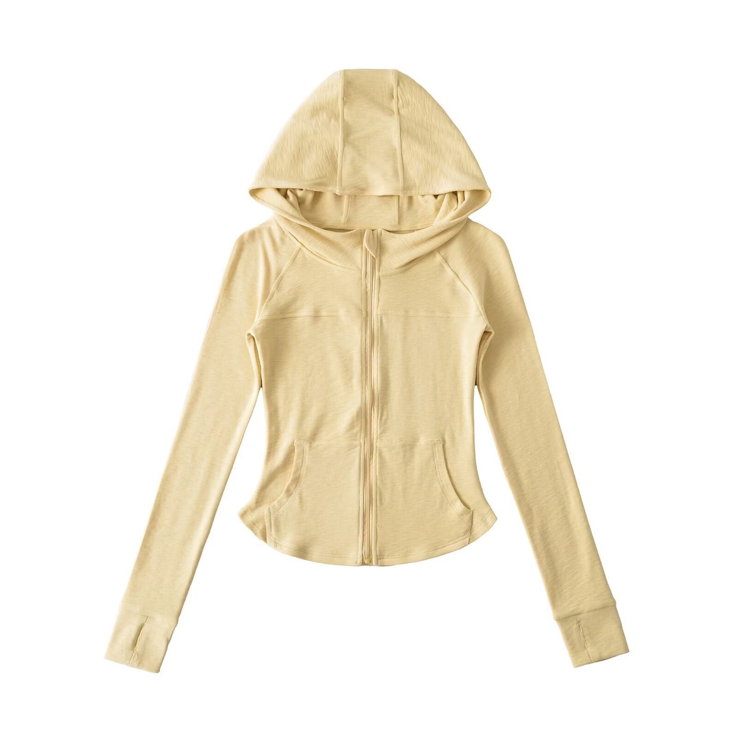 Women's Autumn Hot Waist Slim Fit Hooded Pure Sweaters