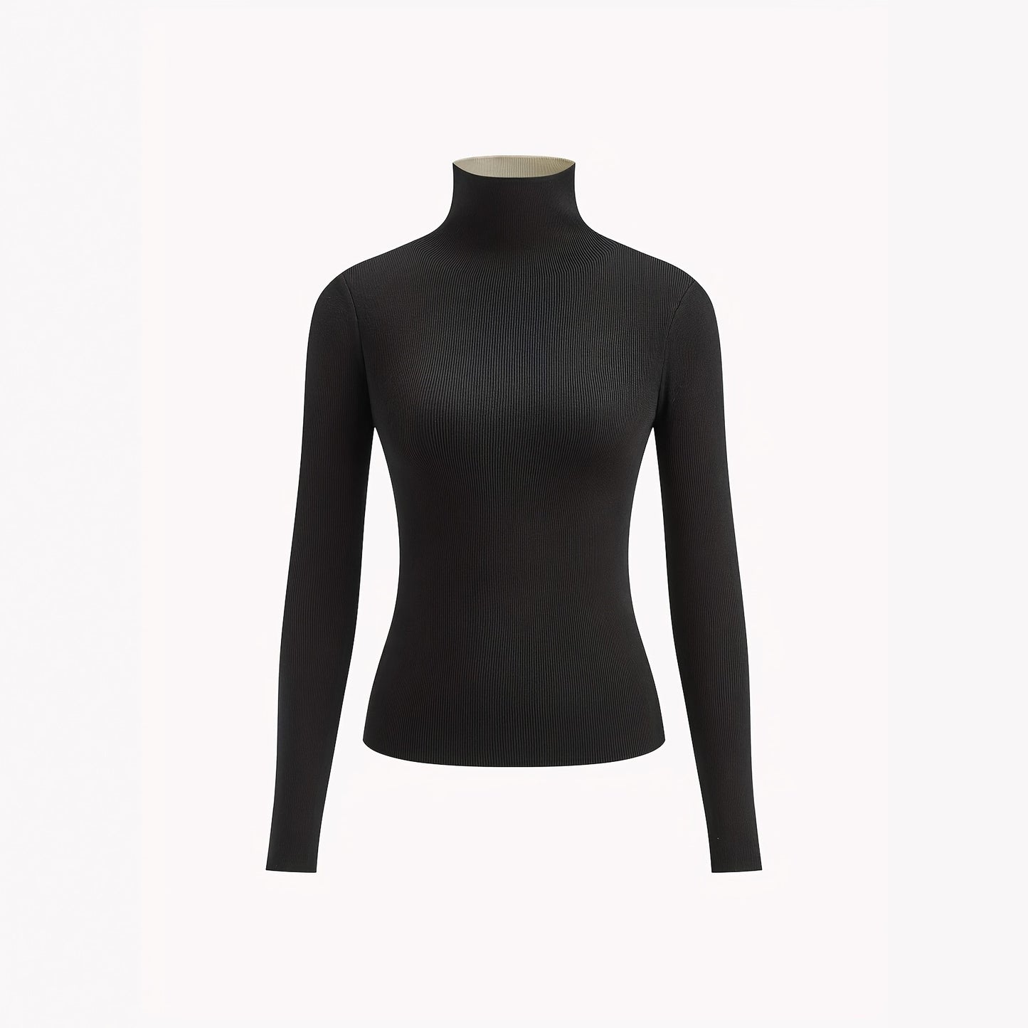 Small Stand Collar Knitted Long Sleeve Slim Fit Women's Sweater