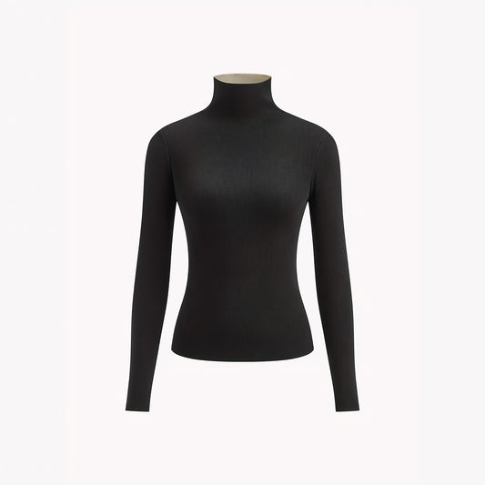 Small Stand Collar Knitted Long Sleeve Slim Fit Women's Sweater