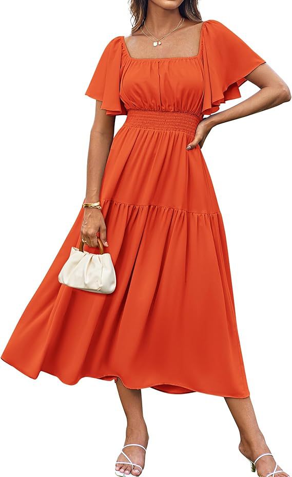 Women's Sleeve Square Collar Pleated Waist Casual Holiday Shorts