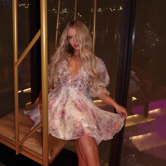 Women's Three-dimensional Petals Decorative Waist Princess Dress Dresses