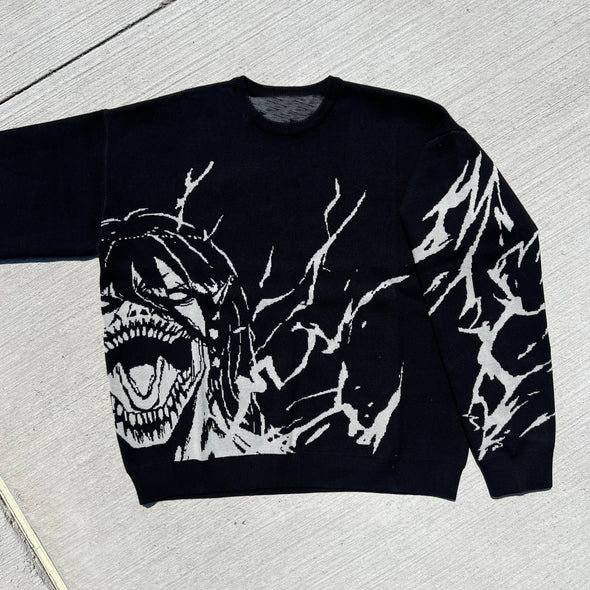 Women's & Men's & Retro Anime Print Knitting Gothic Sweaters
