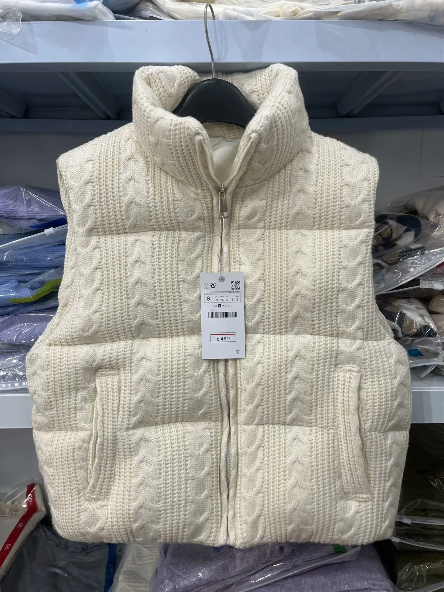 Women's Hot Stand Collar Knitted Cotton Outer Vests