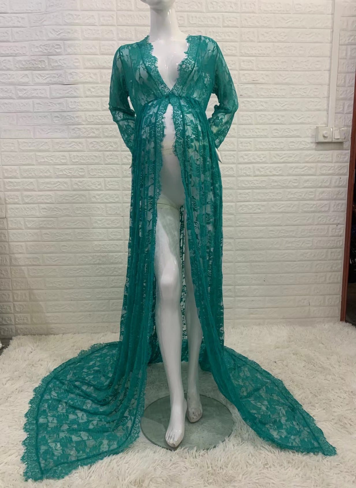 Sexy Deep Long Sleeve Lace Tight Wedding Dresses