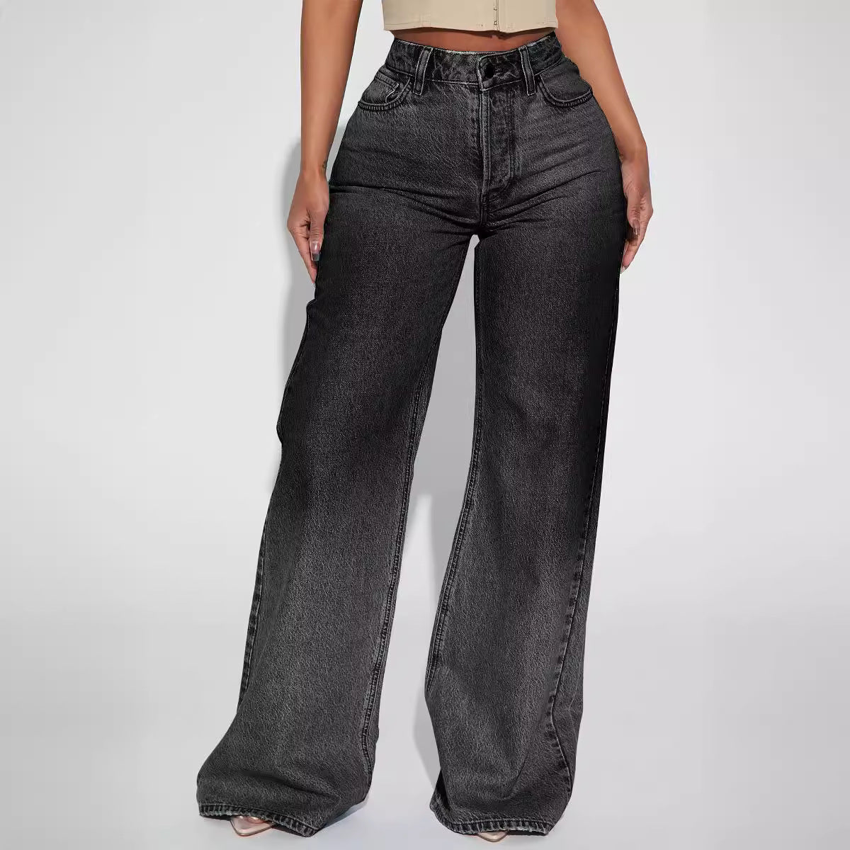 Women's Retro Loose Wide Leg Trousers Jeans
