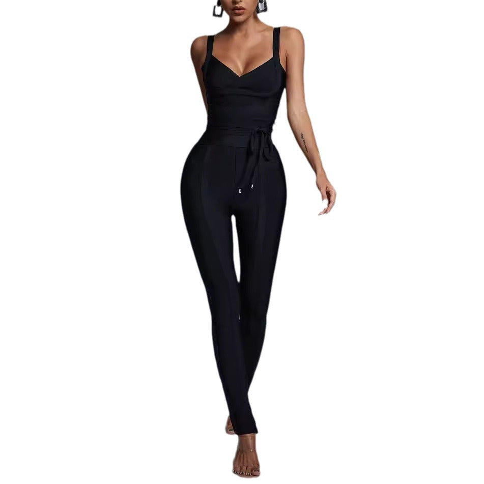 Women's Brace Pencil Bandage Black Tight Pants
