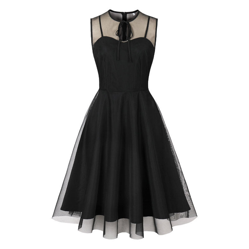 Women's Sleeveless Court Big Swing Mid-length Elegant Dresses