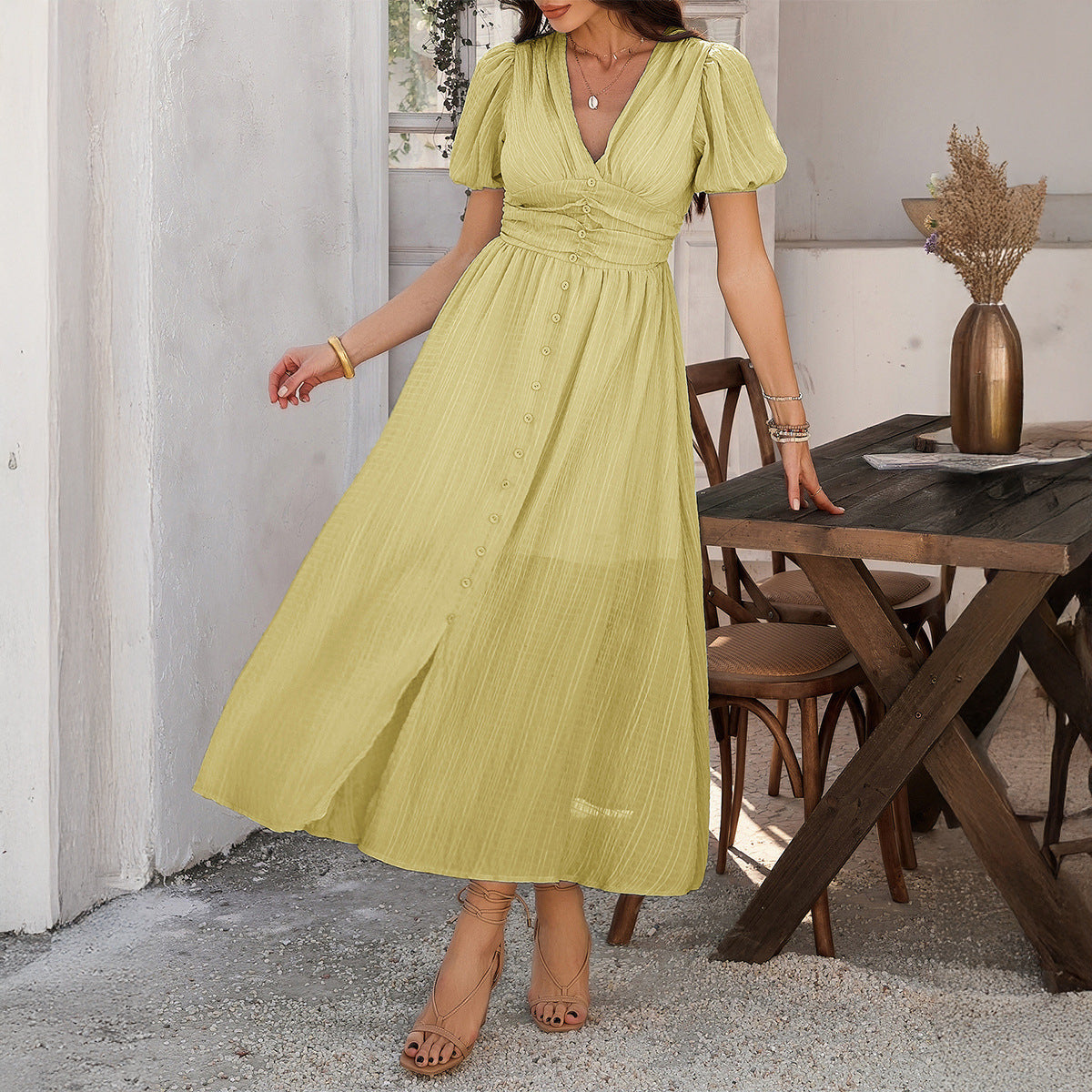 Women's Commute Vacation Style High Waist Sleeve Dress