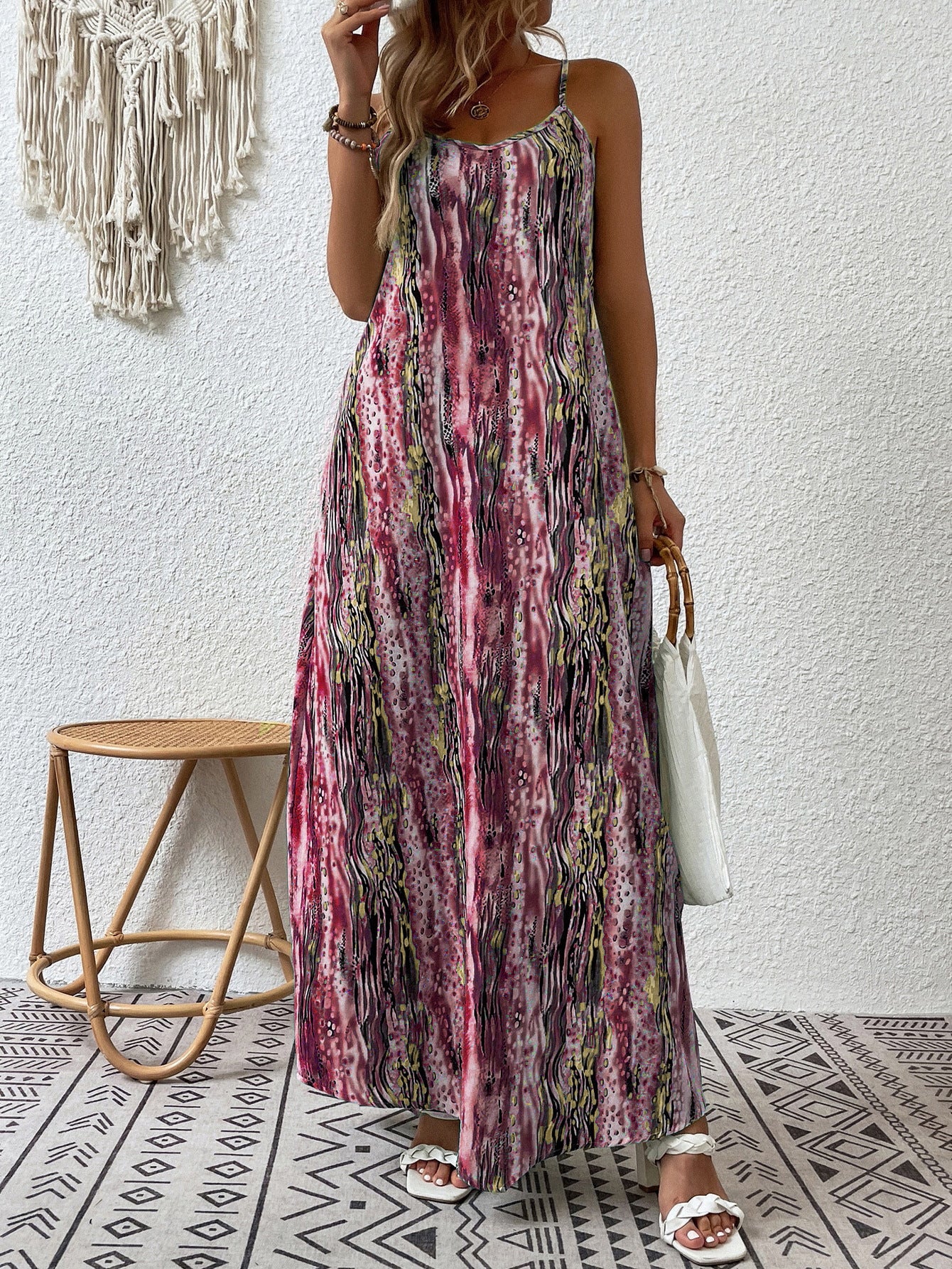 Charming New Women's Printing Slip Gradient Dress
