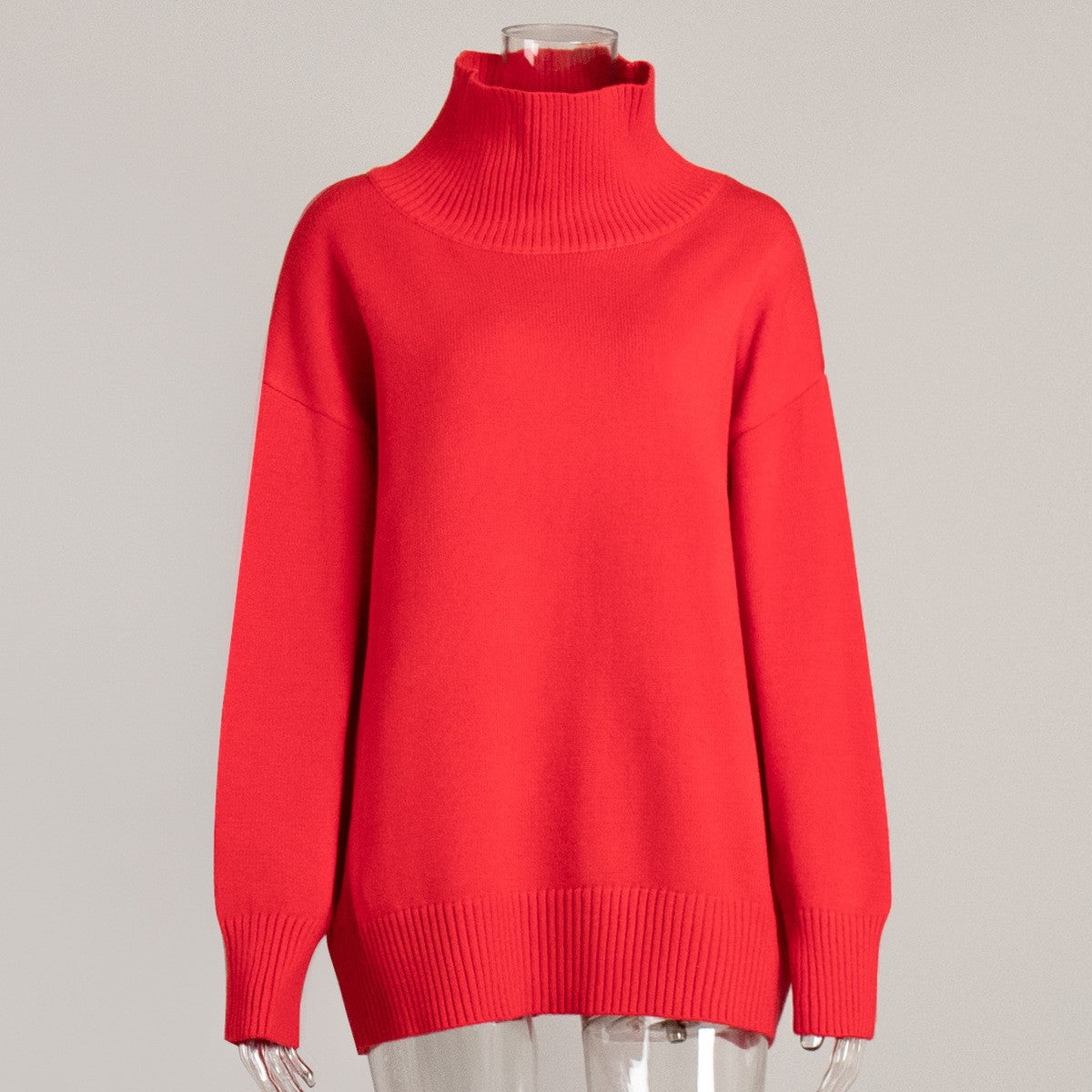 Women's Solid Color Turtleneck Loose Slimming Knitted Sweaters