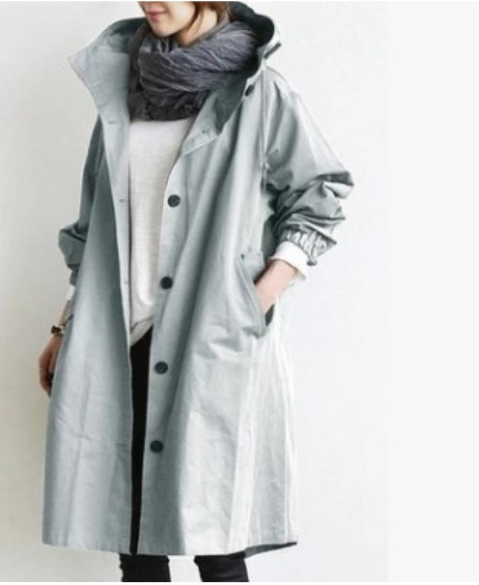 Women's Windbreaker Mid-length Small Temperament Color Long Coats