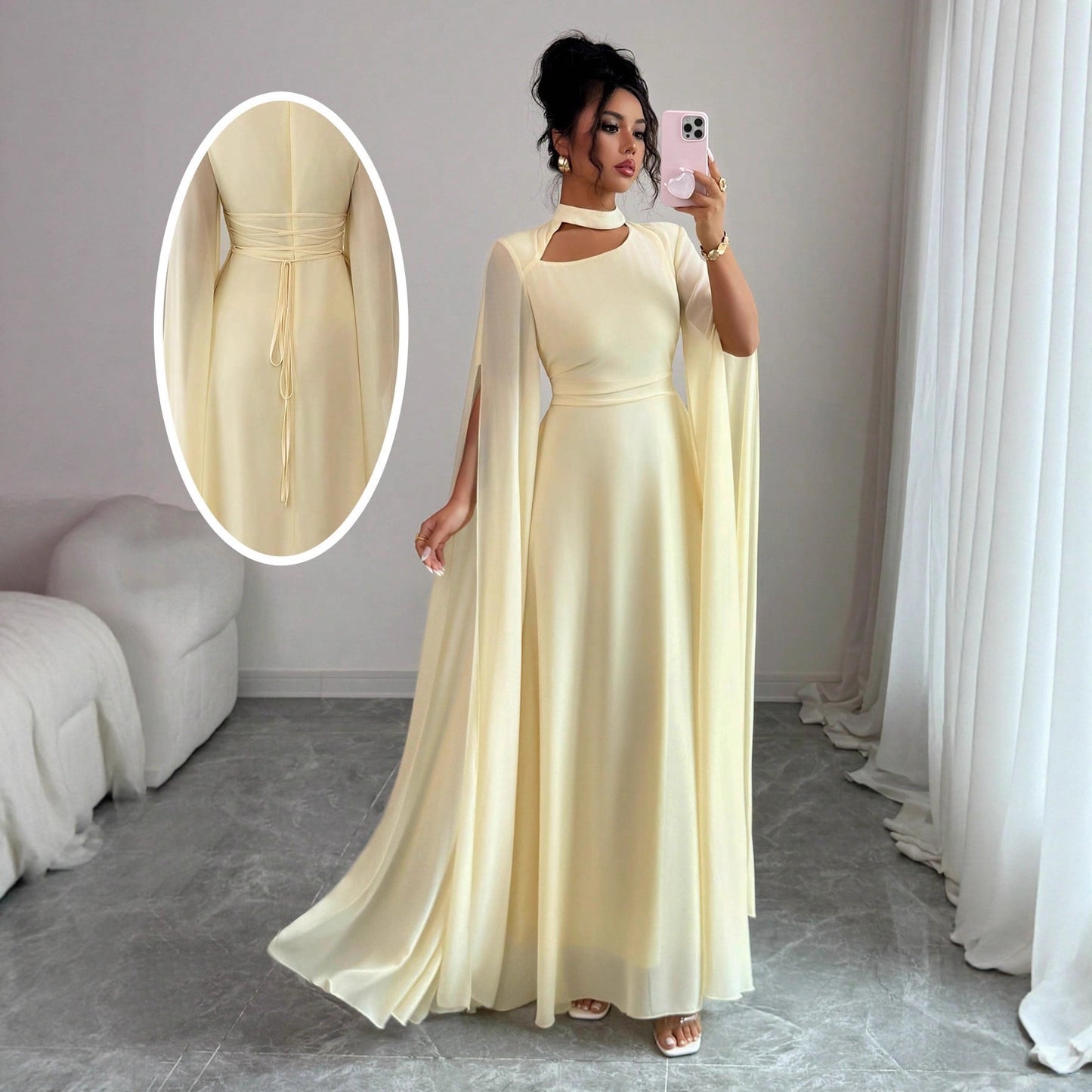 Women's Solid Color Dress Puff Sleeve Luxury Dresses