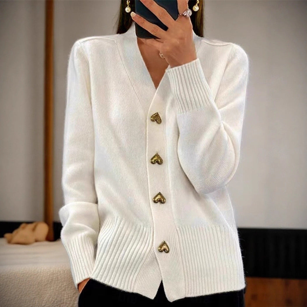 Women's Casual Loose Temperament Solid Color Knitted Inner Sweater