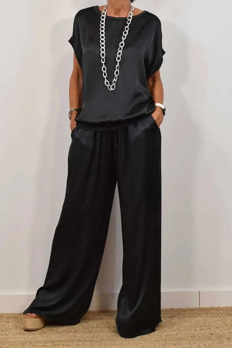 Unique Trendy Loose Shirt Wide Leg Pants