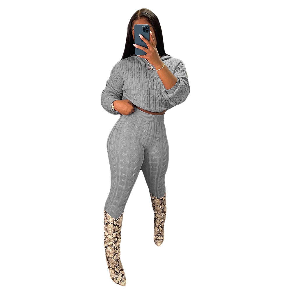 Women's Slouchy Solid Color Set Two-piece Suits