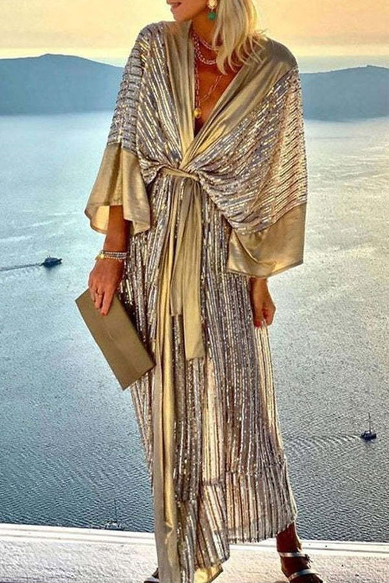 Sequin Batwing Sleeve Party Sequins Dress Dresses
