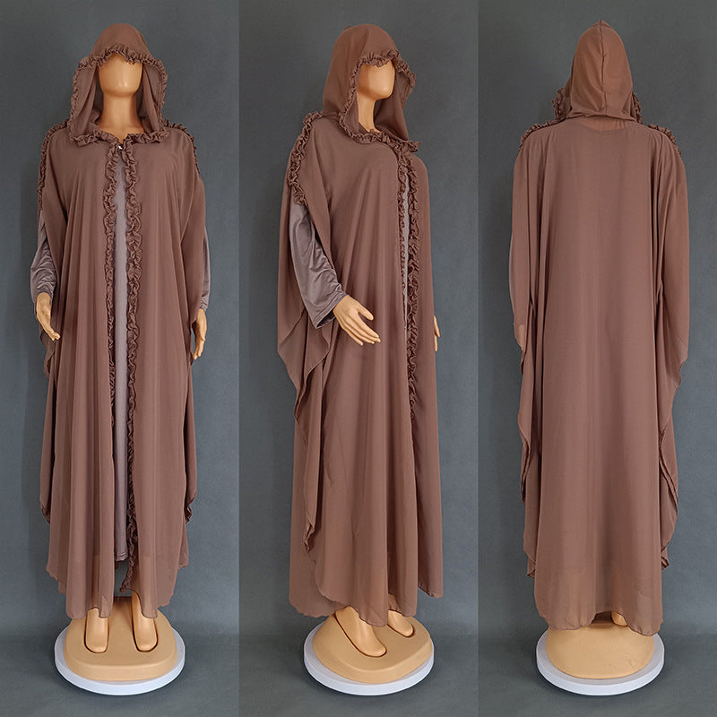 Hooded Shawl Long Cape Dress Turkish Dresses