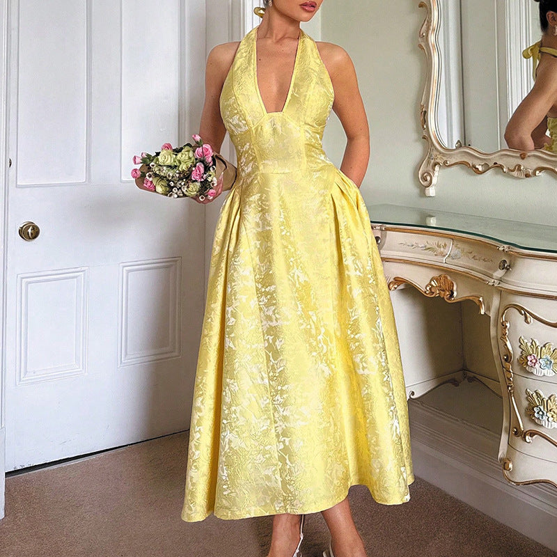 Women's Retro Three-dimensional Embossed Sleeveless Swing Wear Dresses