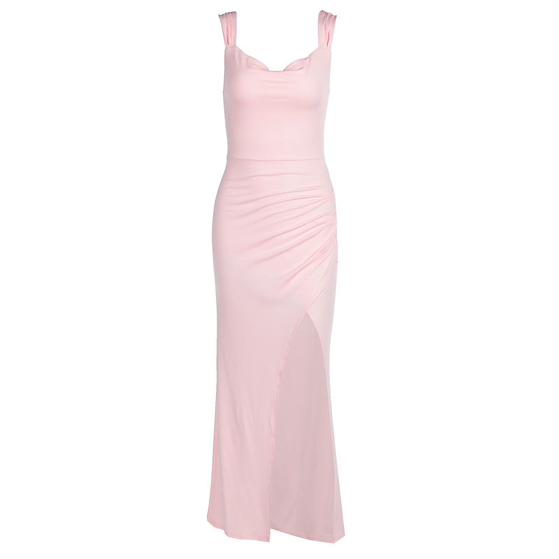 Women's Elegance Sleeveless Backless Slingback Slim Fit Dresses