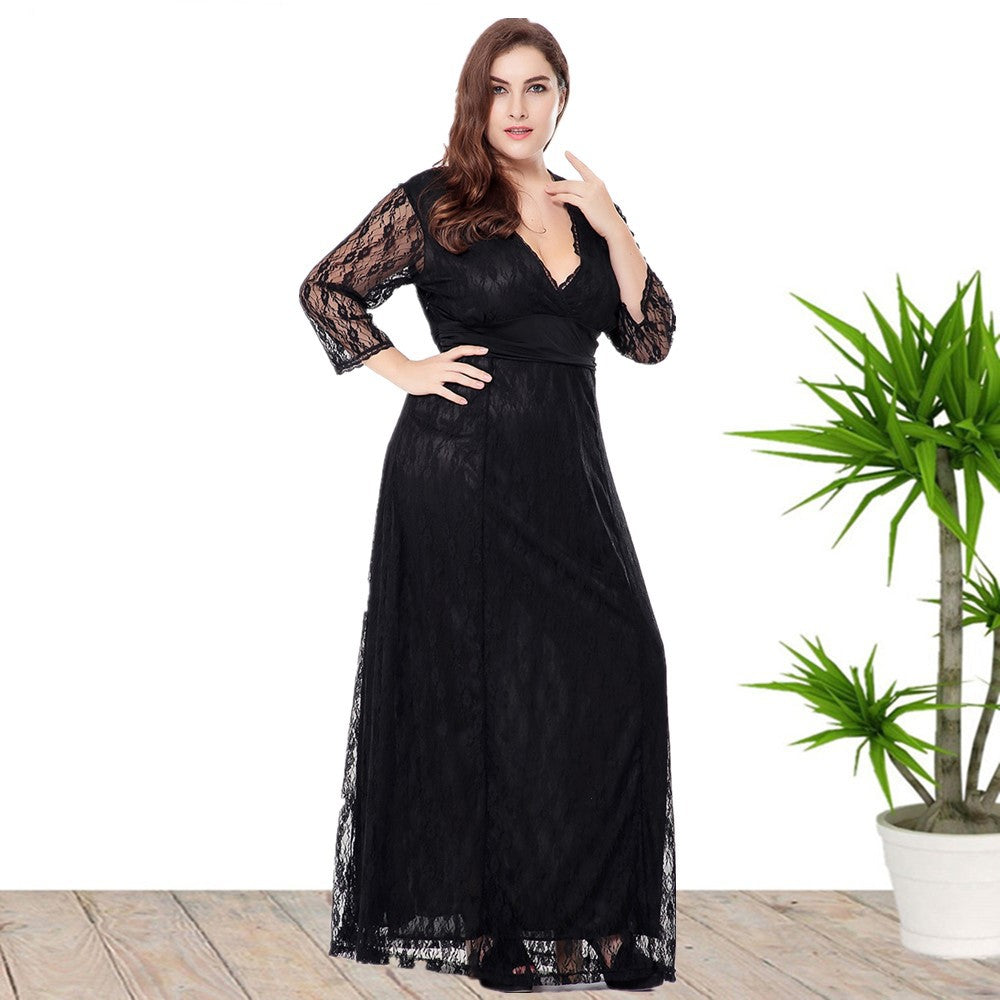 Pretty Women's Long Sleeve Three-quarter Lace Shorts