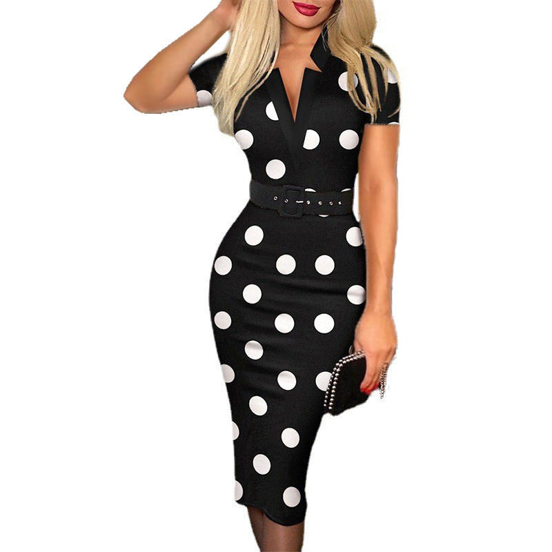 Women's Fashion Plaid Hip Long Sleeve Sexy Dress