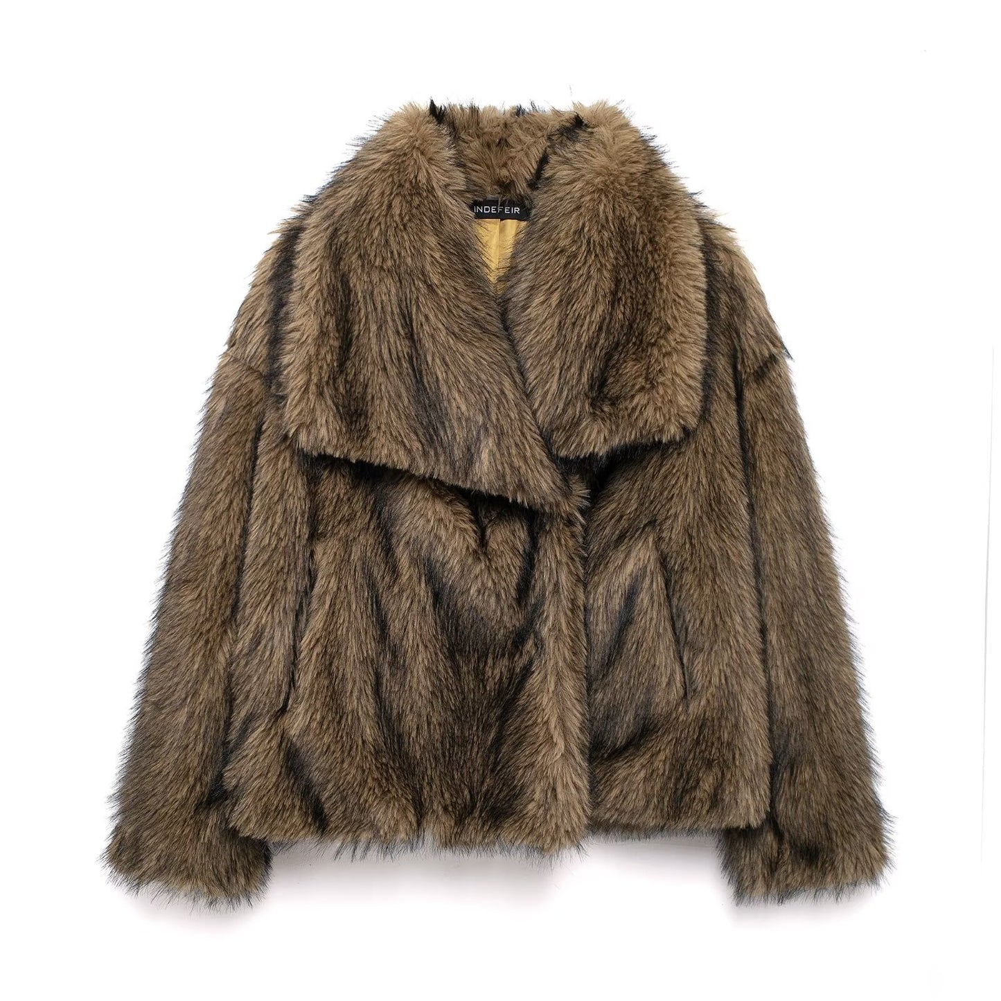 Women's Thick Lamb Wool Black Winter Furry Coats
