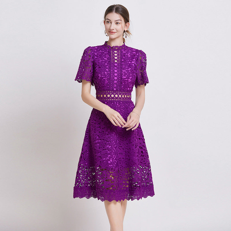 Elegant Lace French Style High-grade Hollow Dresses