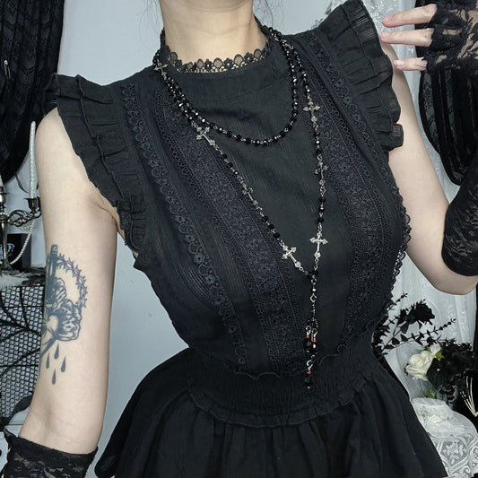 Devil Dark Cotton Sleeveless Dress Goth Dresses