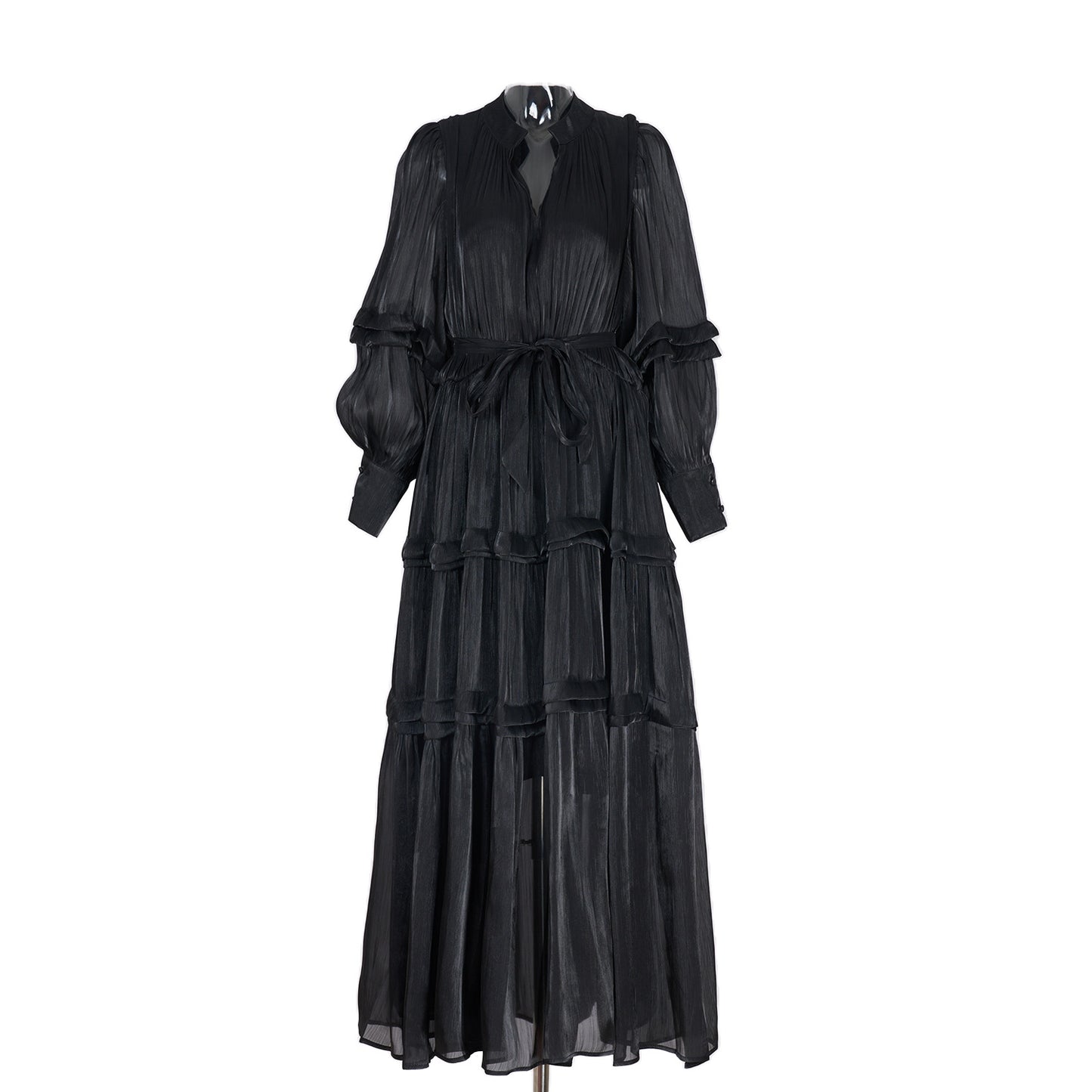 Women's High-grade Lantern Sleeve Ruffled Dress Mercerized Dresses