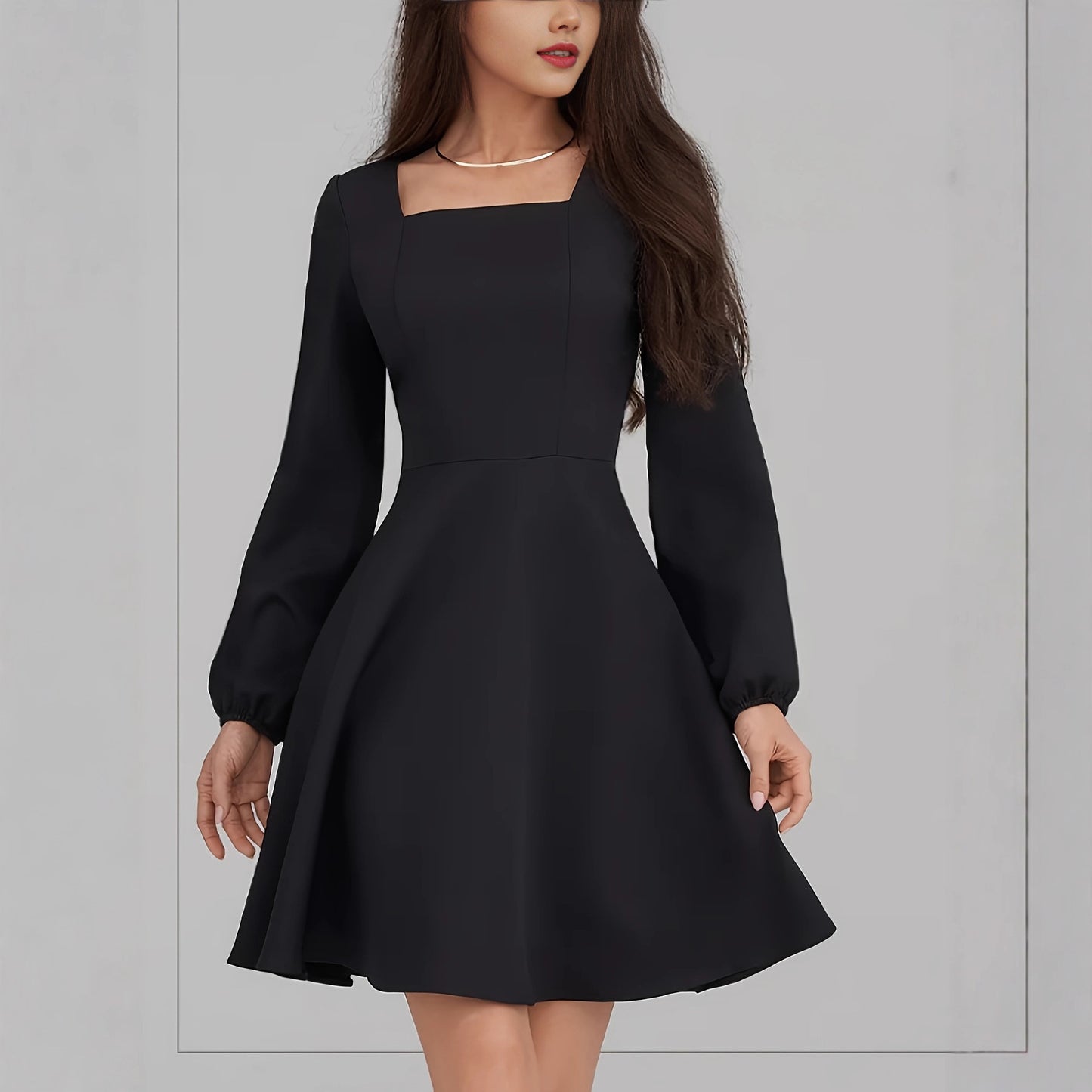 Women's Slimming A- Line Black Temperament Long Skirts