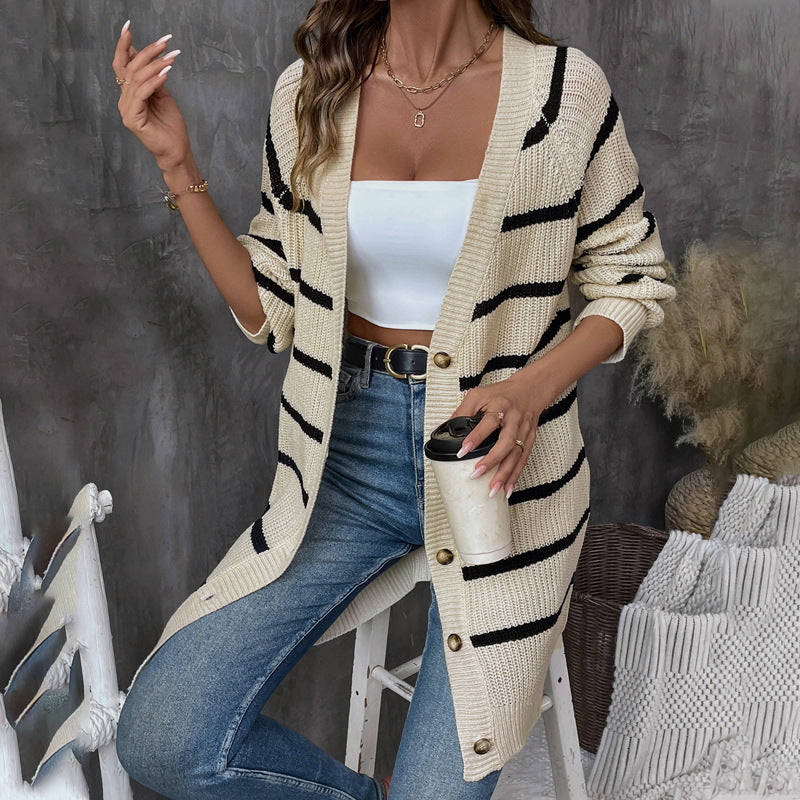 Women's Cool Creative Striped Loose Casual Knitwear