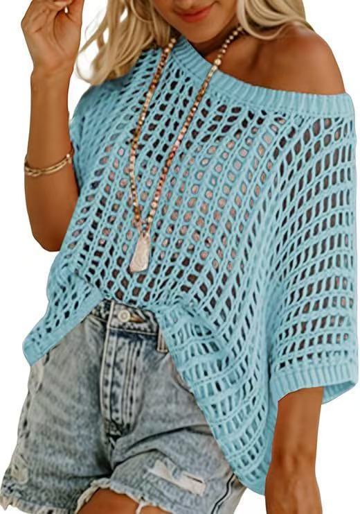Women's Hollow Summer Loose Beach Cover Thin Bikini Sexy Women's Sweater