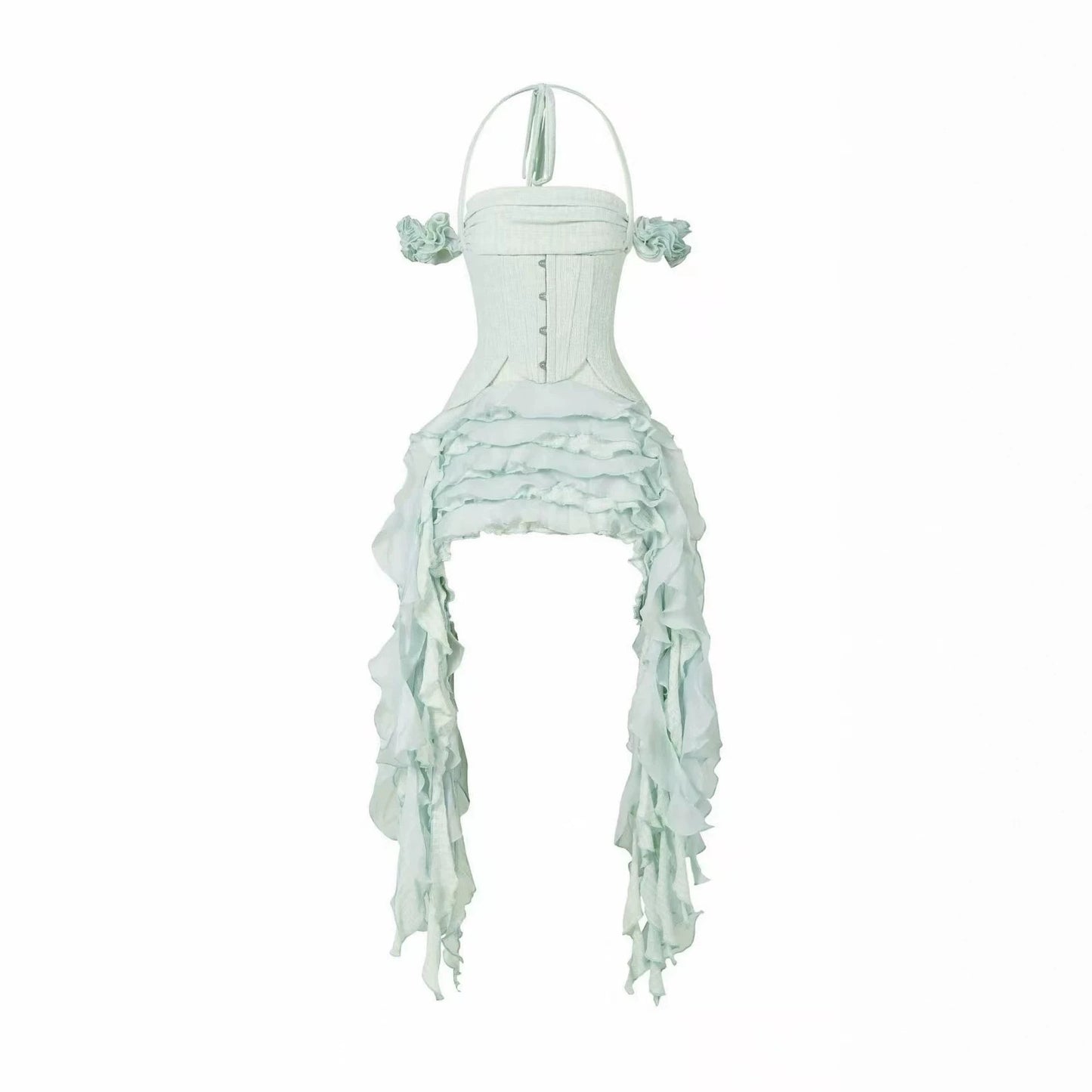 Light Luxury High-grade Irregular Tassel Solid Color Backless Dress