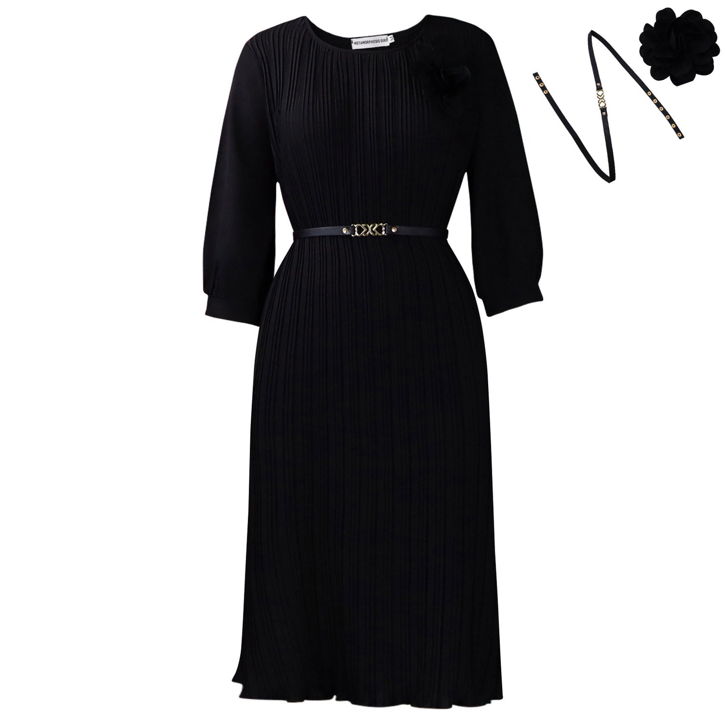 Women's Solid Color High Waist Ruffles Sheath Pencil Dress