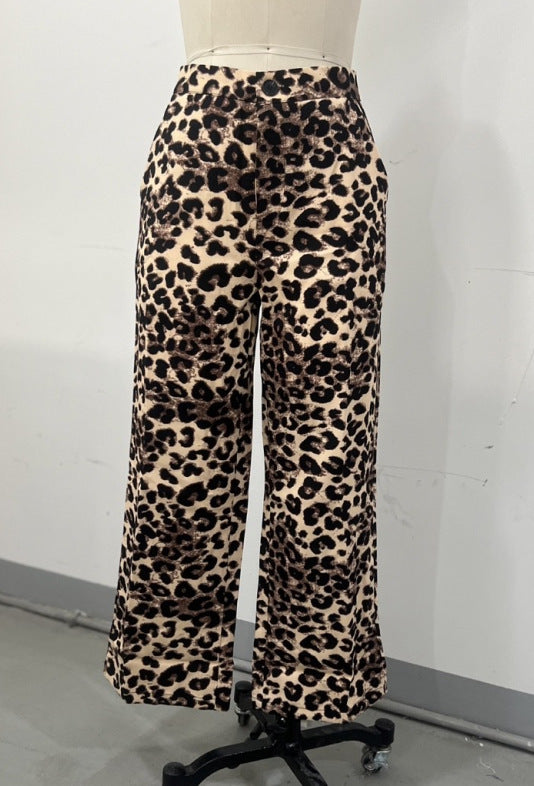 Women's High Waist Straight Personality Street Traffic Pants