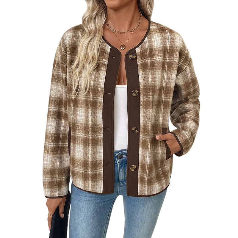 Innovative Trendy Plush Plaid High-grade Retro Jackets