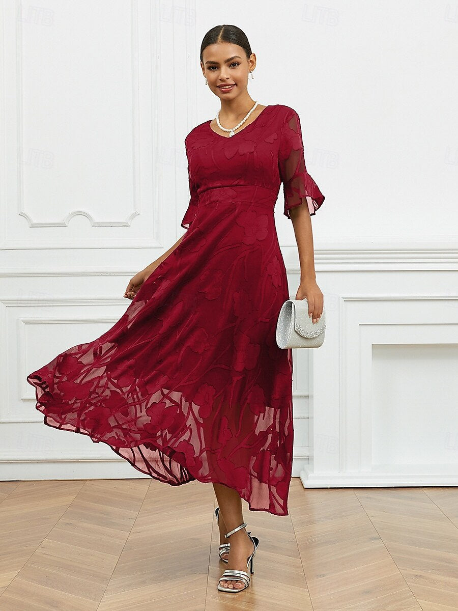 Large Swing Fashionable Elegant Collar Jacquard Dress
