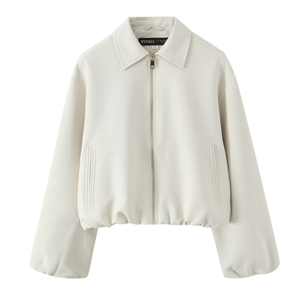 Women's Fashion Casual Polo Collar Zipper Puffy Coats