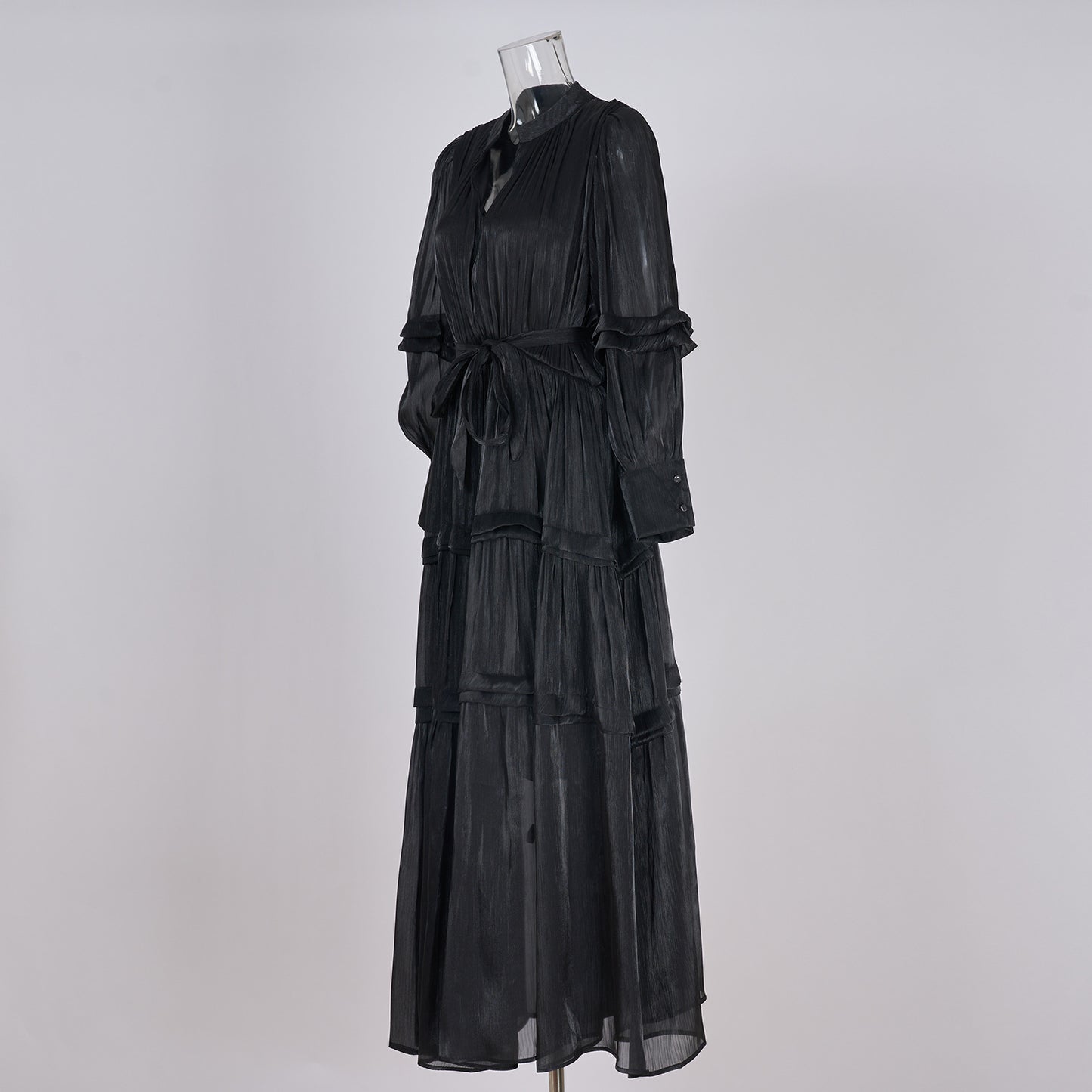 Women's High-grade Lantern Sleeve Ruffled Dress Mercerized Dresses