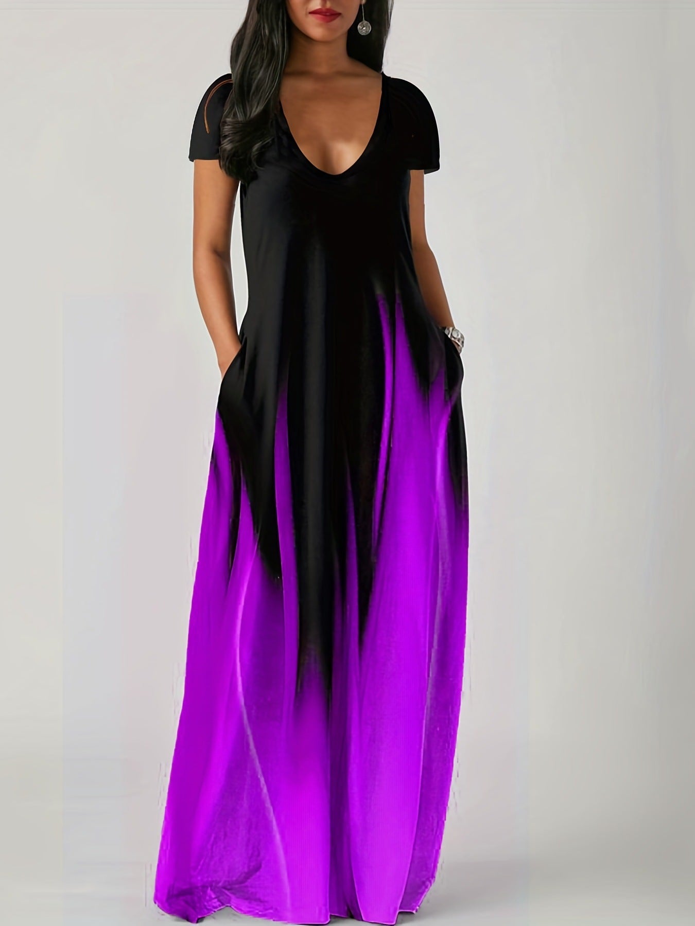 Women's Summer Loose Printed Casual Sexy Long Dress