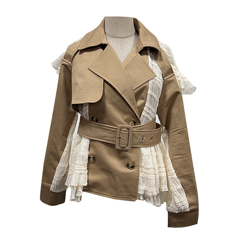 Women's Niche Retro Trench Autumn Turn-down Collar Coats