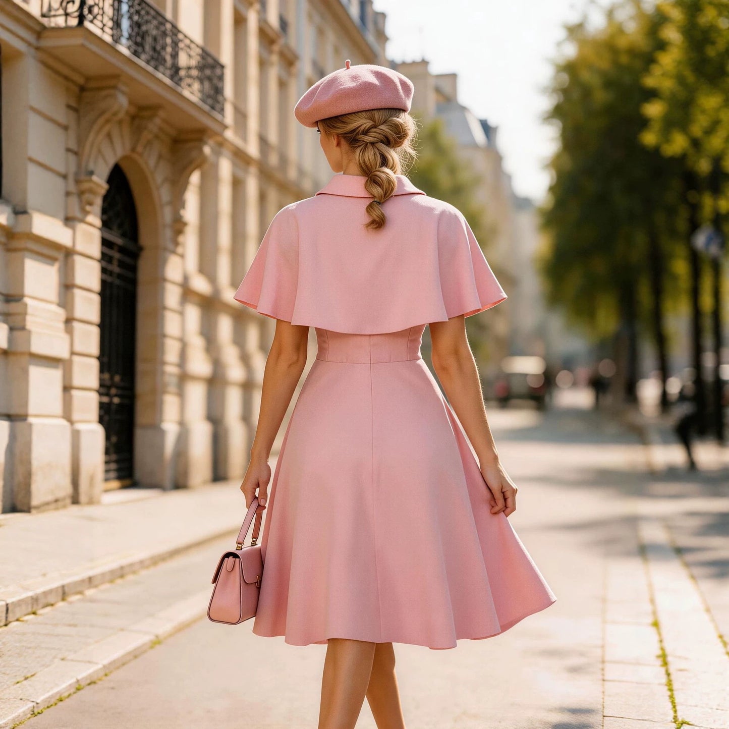 Small Shawl Solid Color Retro Elegant Large Swing Smocking Suits
