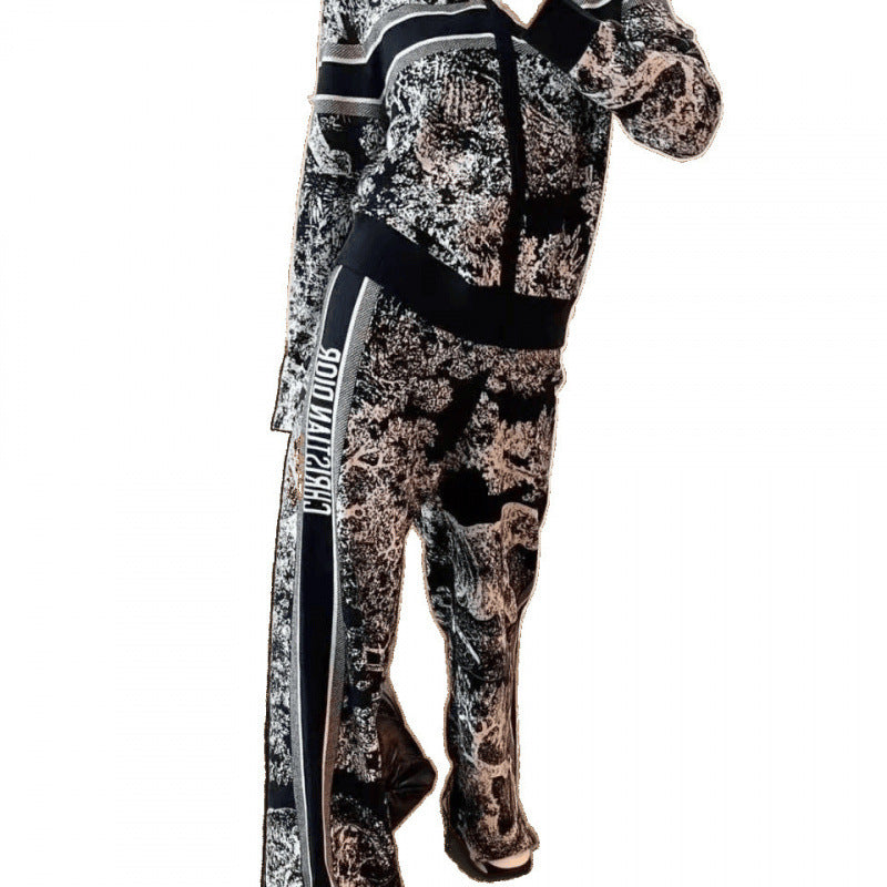 Spring Fashion Animal Pattern Hooded Casual Suits