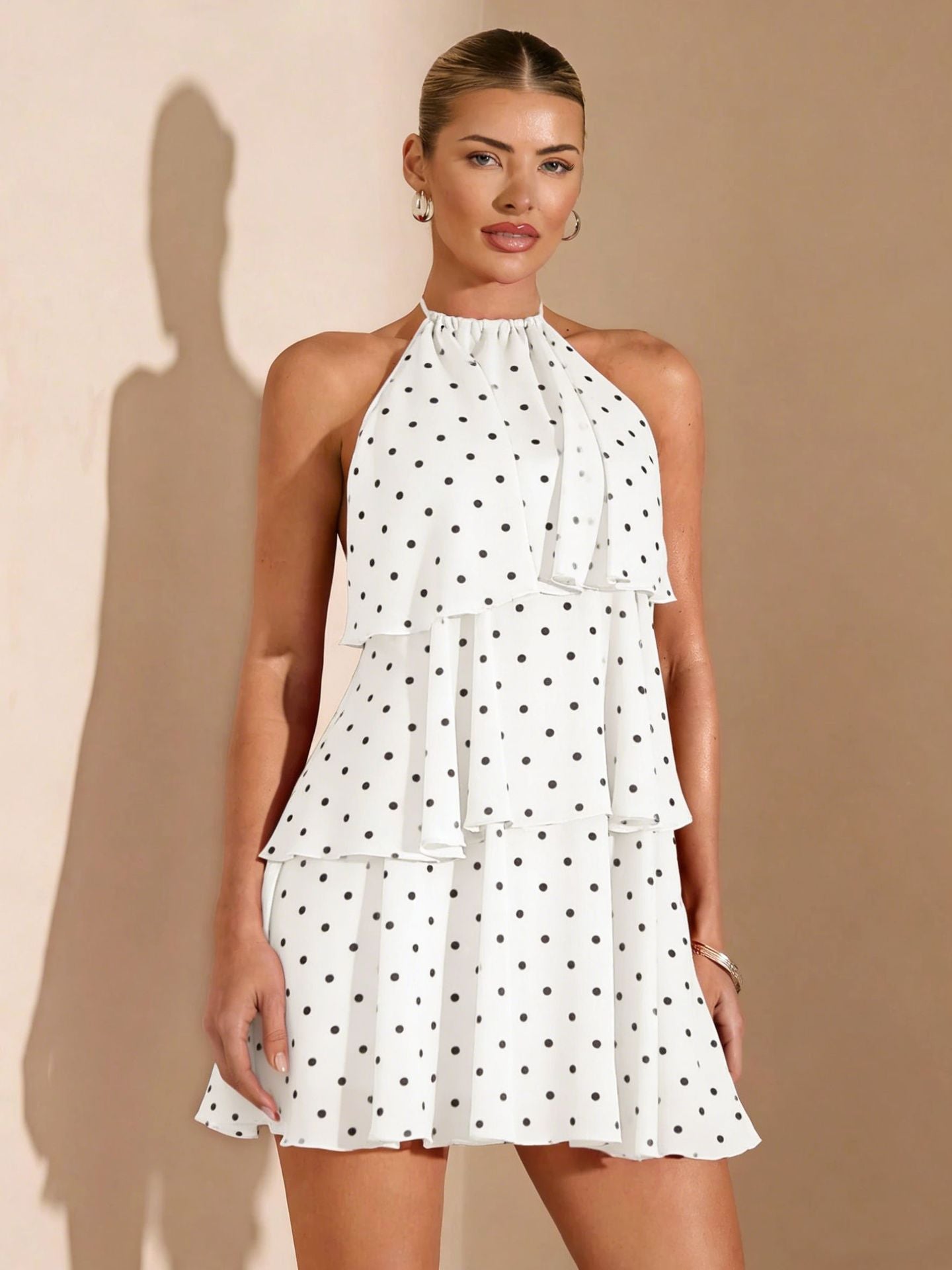 Women's Irregular Backless Sexy Polka Dot Sweet Dress