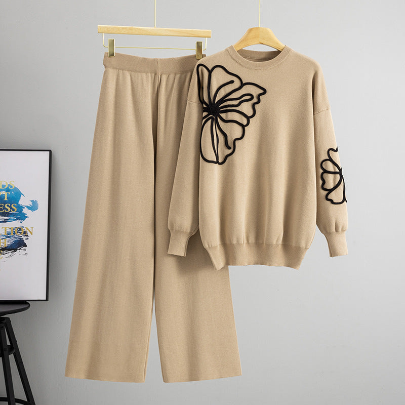 Women's Fashionable Temperament Classic Style Knitting Long-sleeved Suits