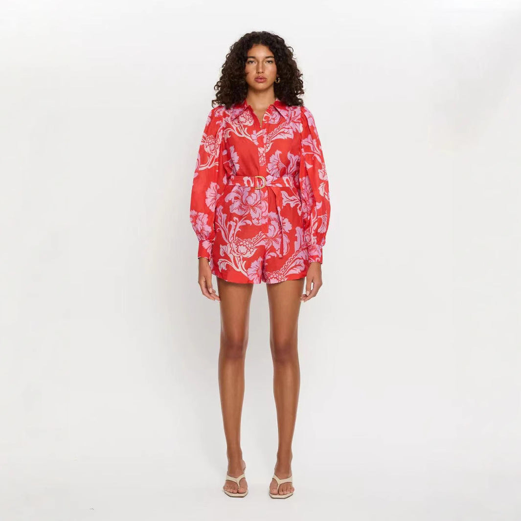 Women's Loose Casual Puff Sleeve Linen For Jumpsuits