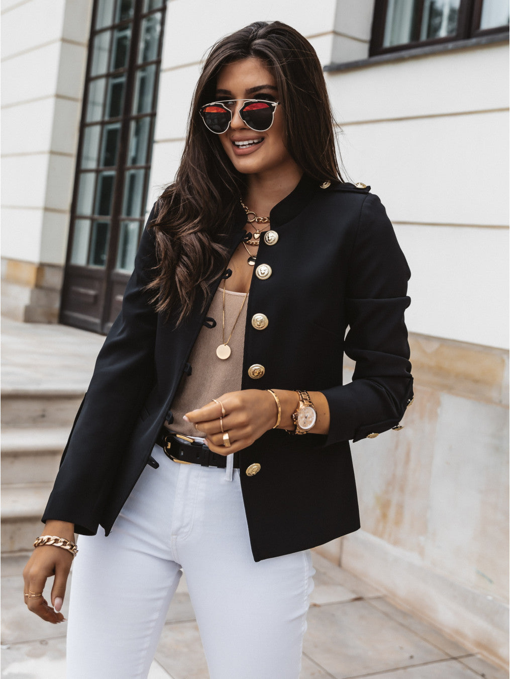 Classy Slouchy Long Sleeve Breasted Small Blazers