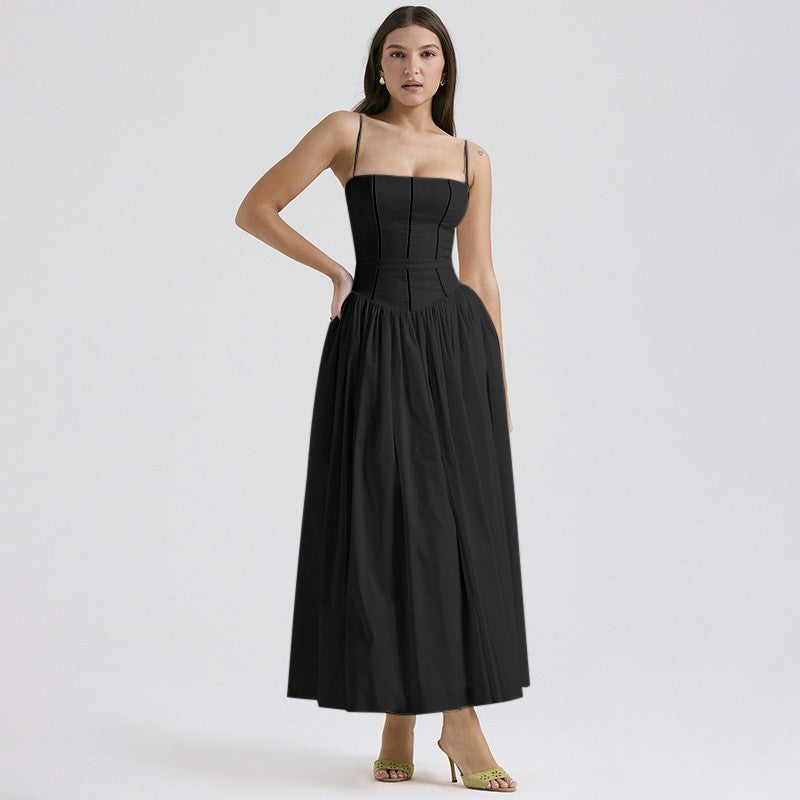 Fashionable High-grade French Strap Gentle Slimming Dress