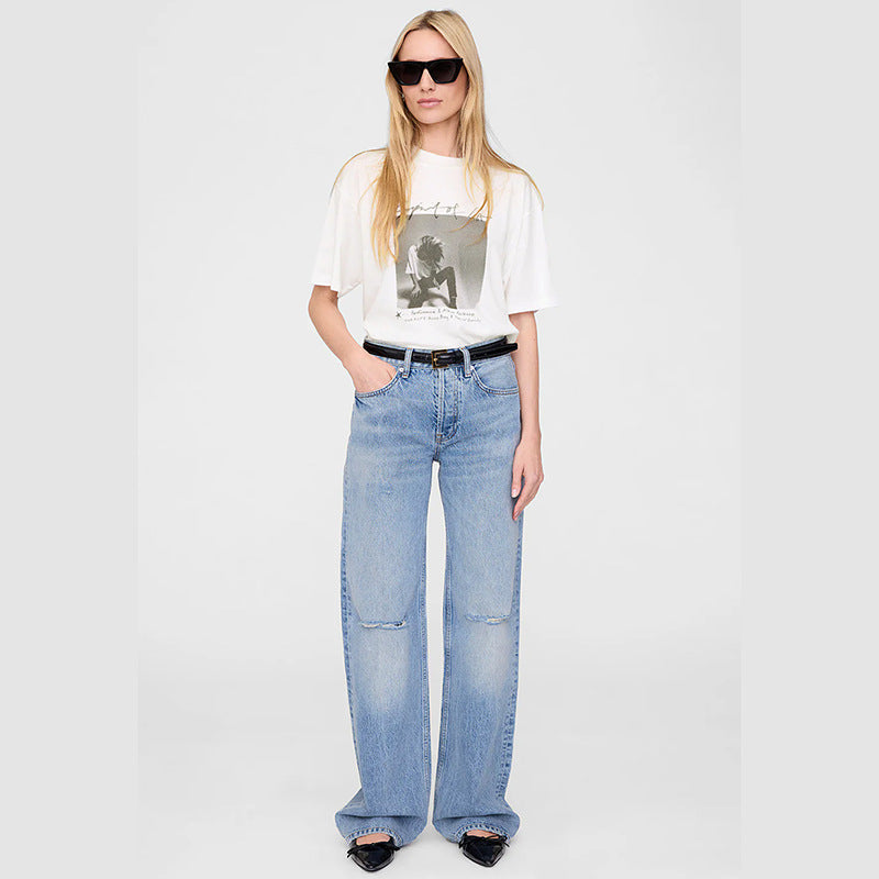 Women's Niche Front Digital Printing Album Cover Rock Blouses