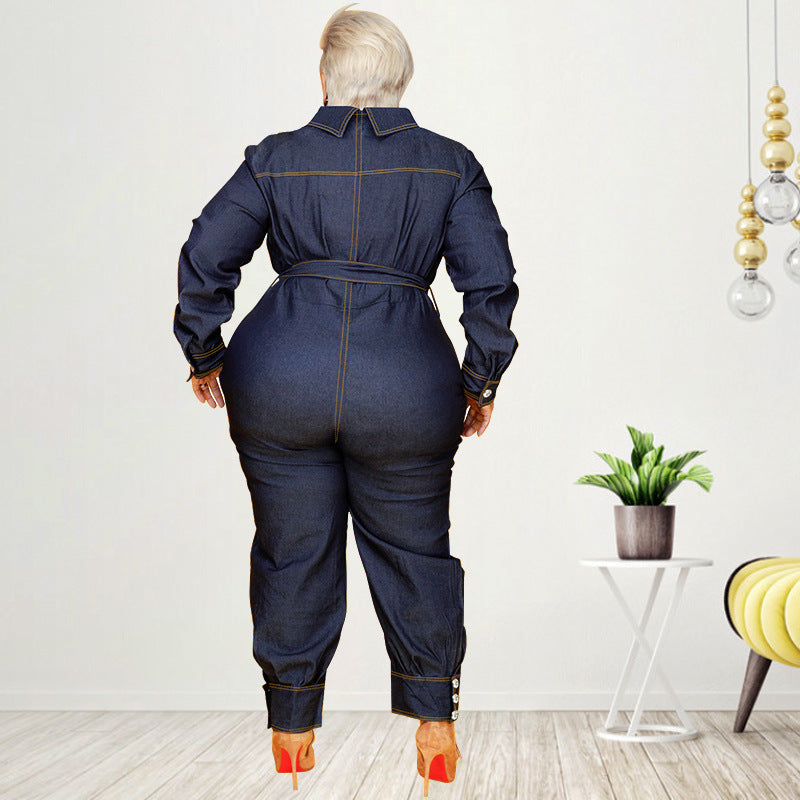 Women's Popular Trendy Slim Casual Denim Jumpsuits